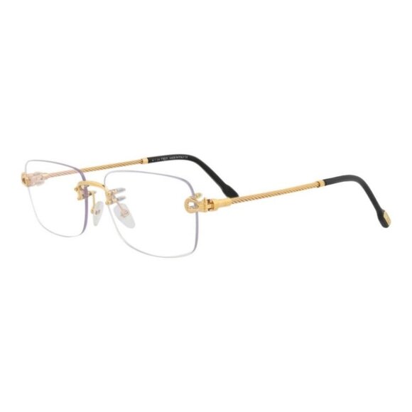 Fred Womens Square/Rectangle Gold Gold Transparent Fashion Designer Eyewear - Picture 2 of 4